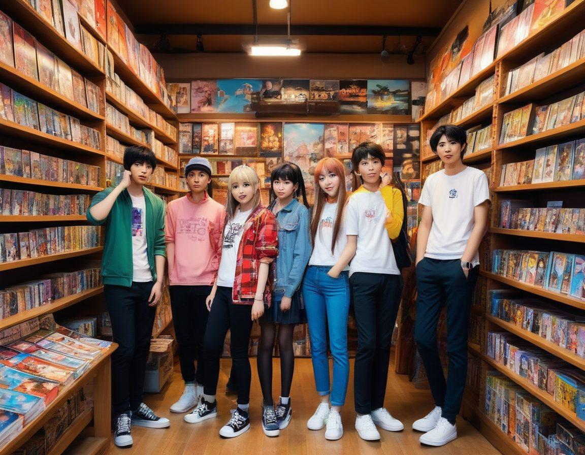 A dynamic scene showcasing a diverse group of anime fans passionately discussing their favorite adult anime series. Include a mix of characters of different ages, styles, and backgrounds, with colorful anime posters in the background and merchandise around them. Incorporate elements of both traditional and modern anime art styles. Emphasize emotions such as excitement and curiosity. vibrant colors. 3D.